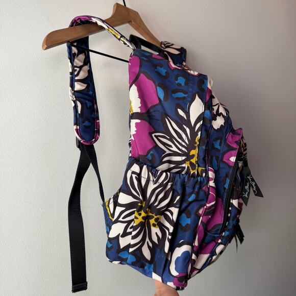 Vera Bradley Lighten Up African Violet Floral Print Large Backpack - Picture 3 of 8